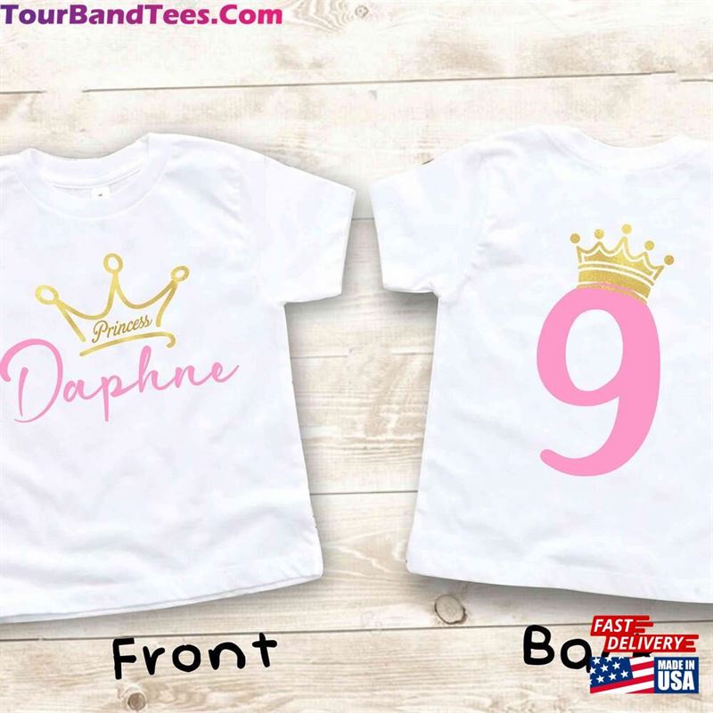 Glitter Princess Crown Birthday T-Shirt Girl Personalized Shirt Kids Classic 29Uf206549 – Utopia Fashion