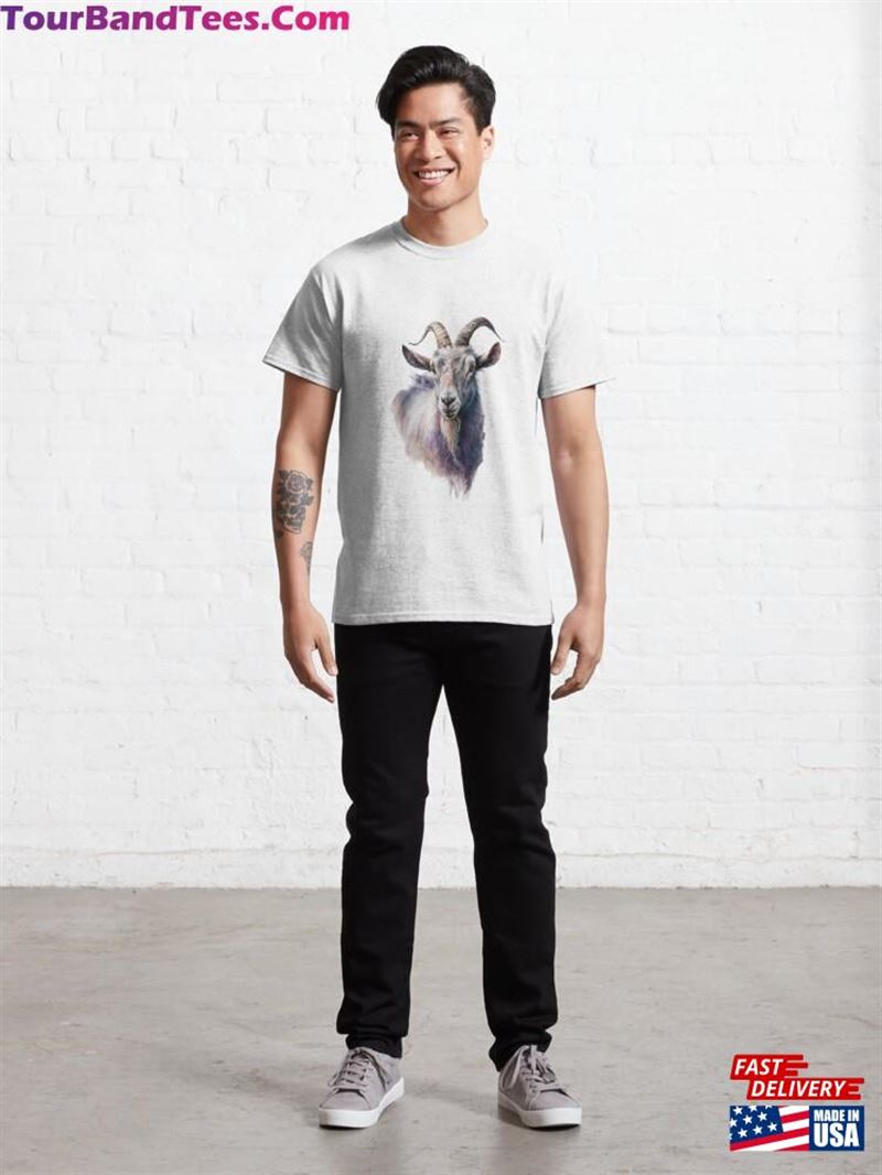 Goat Painted In Watercolor Classic T-Shirt Hoodie 29Uf206589 – Utopia Fashion