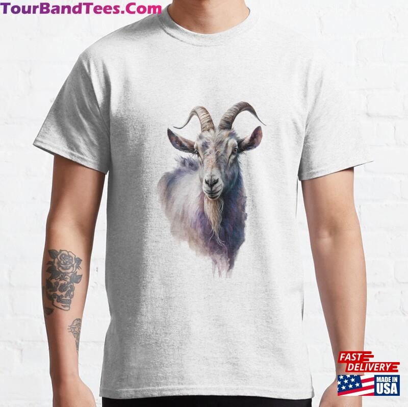 Goat Painted In Watercolor Classic T-Shirt Hoodie 29Uf206589 – Utopia Fashion