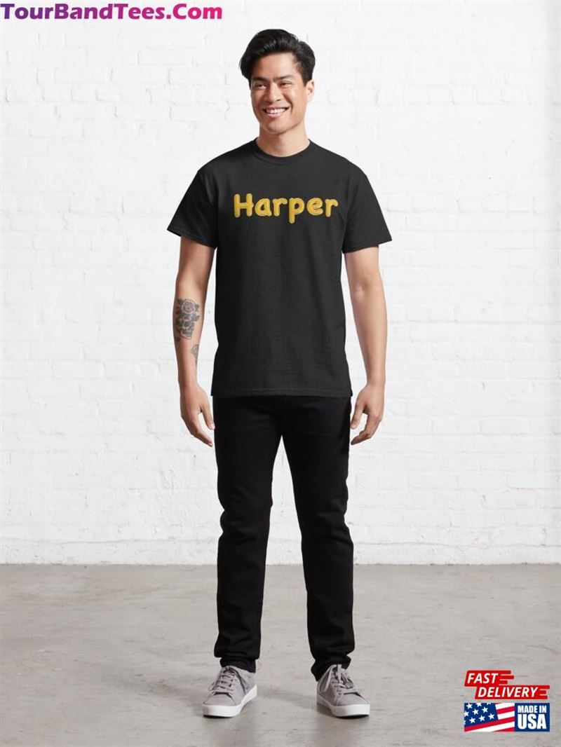 Golden Balloon Harper Name Label (Black) Classic T-Shirt Hoodie Unisex 29Uf201477 – Utopia Fashion