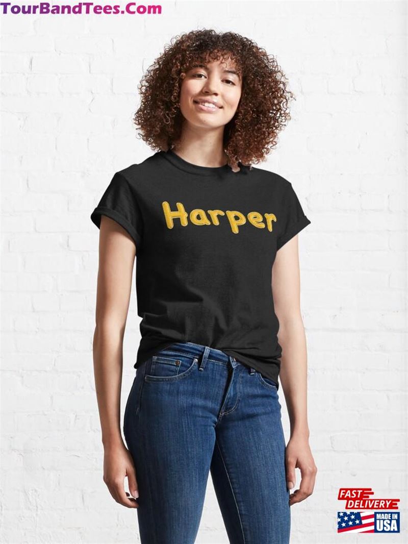 Golden Balloon Harper Name Label (Black) Classic T-Shirt Hoodie Unisex 29Uf201477 – Utopia Fashion