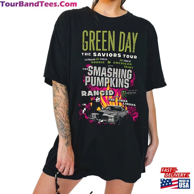 Green Day The Saviors Tour T-Shirt Band Graphic Tee Concert Shirt Classic Hoodie 29Uf193590 – Utopia Fashion