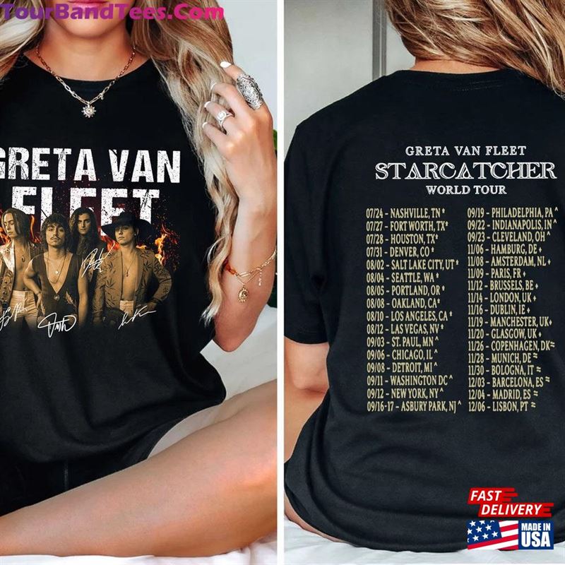 Greta Van Fleet Double Side Shirt Starcatcher World Tour Classic Unisex 29Uf192707 – Utopia Fashion