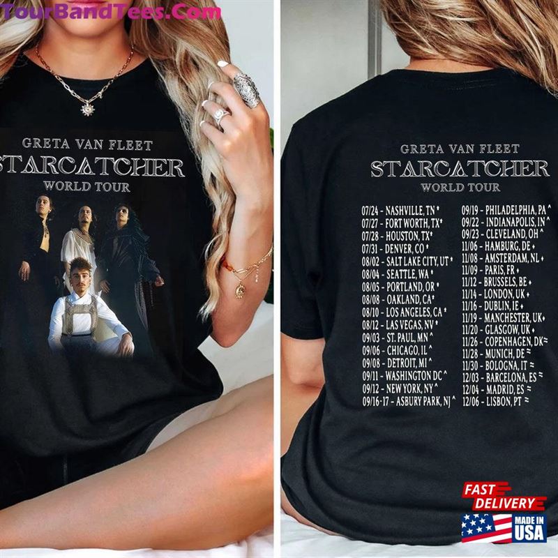 Greta Van Fleet Starcatcher World Tour Shirt Double Side Sweatshirt Unisex 29Uf192498 – Utopia Fashion