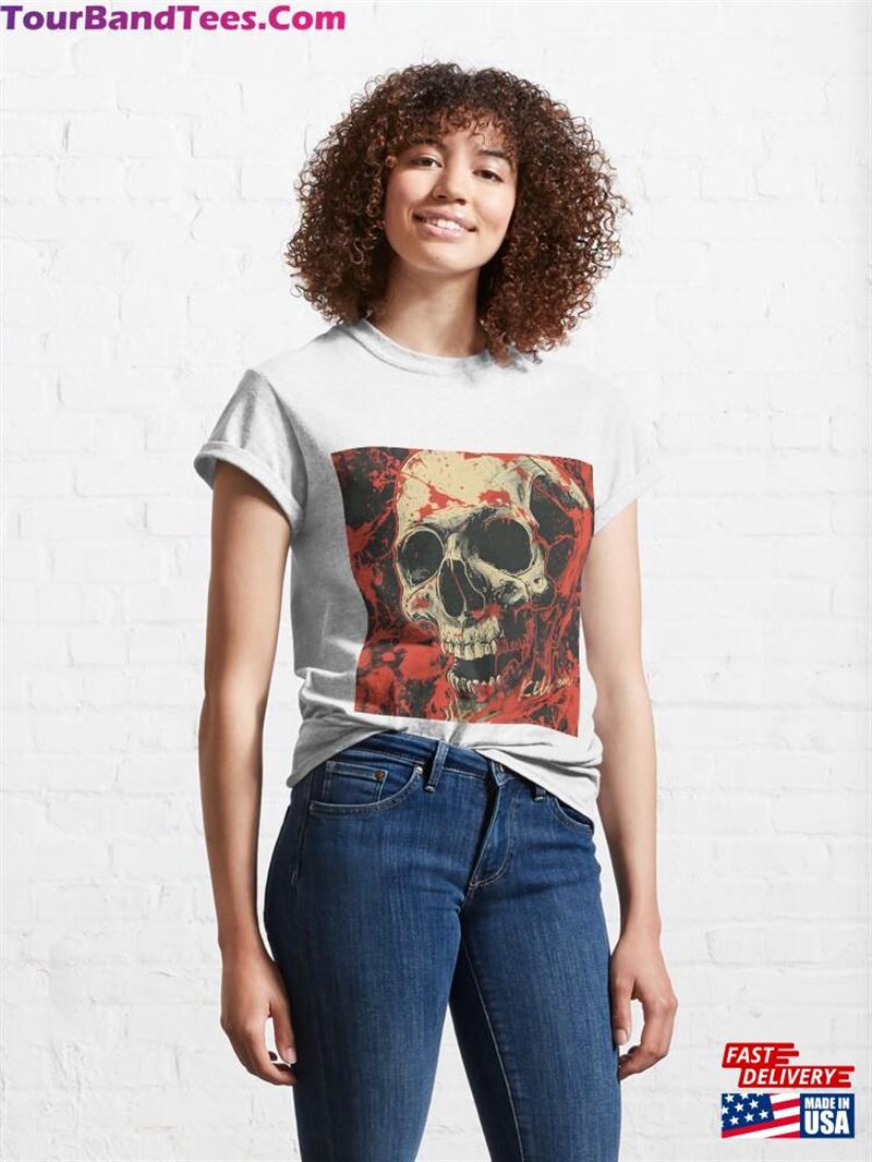 Grunge Skull Artwork Splatter Classic T-Shirt Sweatshirt 29Uf191870 – Utopia Fashion