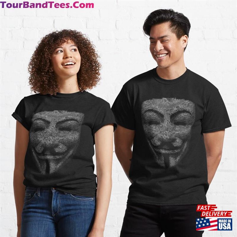 Guy Fawkes Code Mask Anti Establishment Classic T-Shirt 29Uf194362 – Utopia Fashion