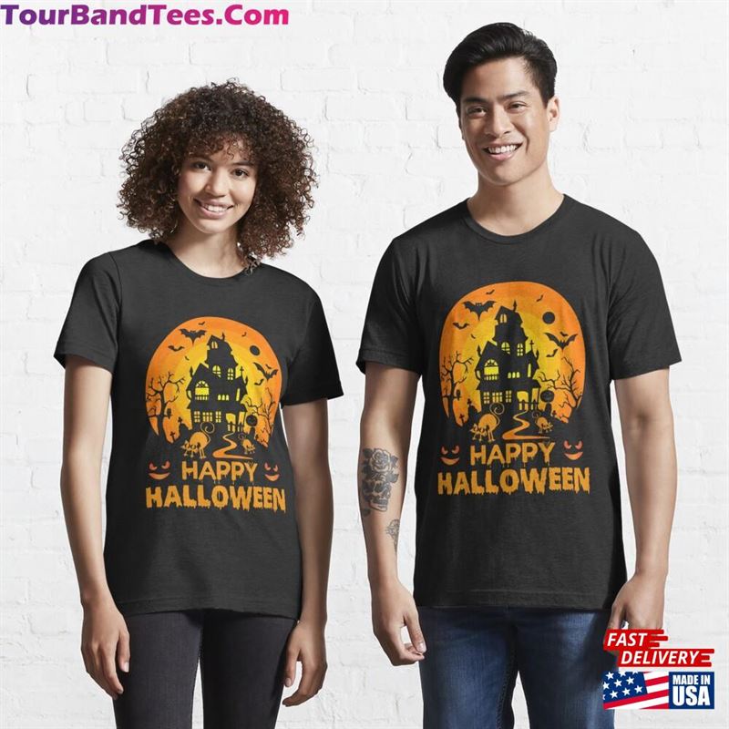 Happy Halloween Vintage Essential T-Shirt Classic Unisex 29Uf206396 – Utopia Fashion