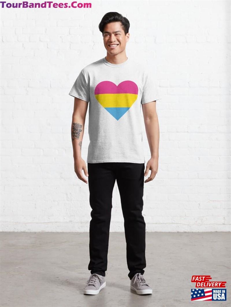 Heart In The Colours Of Pansexual Flag Big Version Classic T-Shirt Hoodie Unisex 29Uf191886 – Utopia Fashion