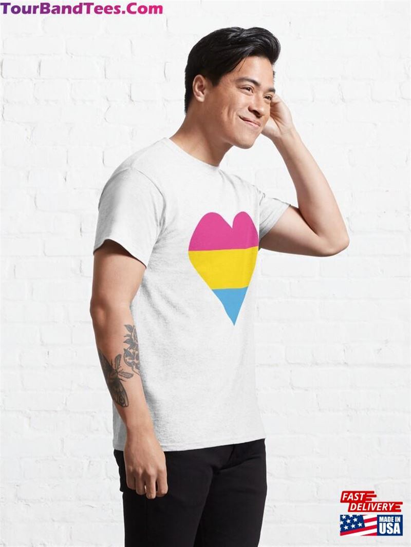 Heart In The Colours Of Pansexual Flag Big Version Classic T-Shirt Hoodie Unisex 29Uf191886 – Utopia Fashion