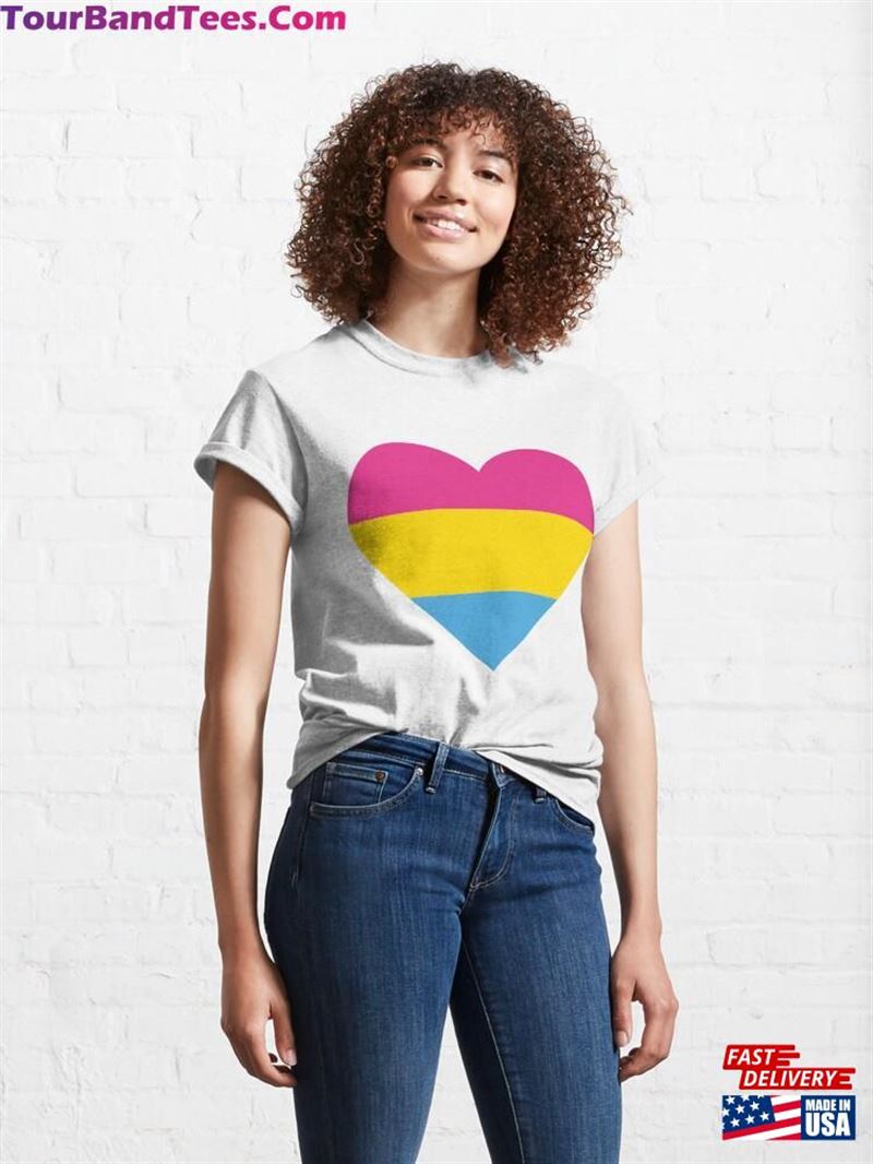 Heart In The Colours Of Pansexual Flag Big Version Classic T-Shirt Hoodie Unisex 29Uf191886 – Utopia Fashion