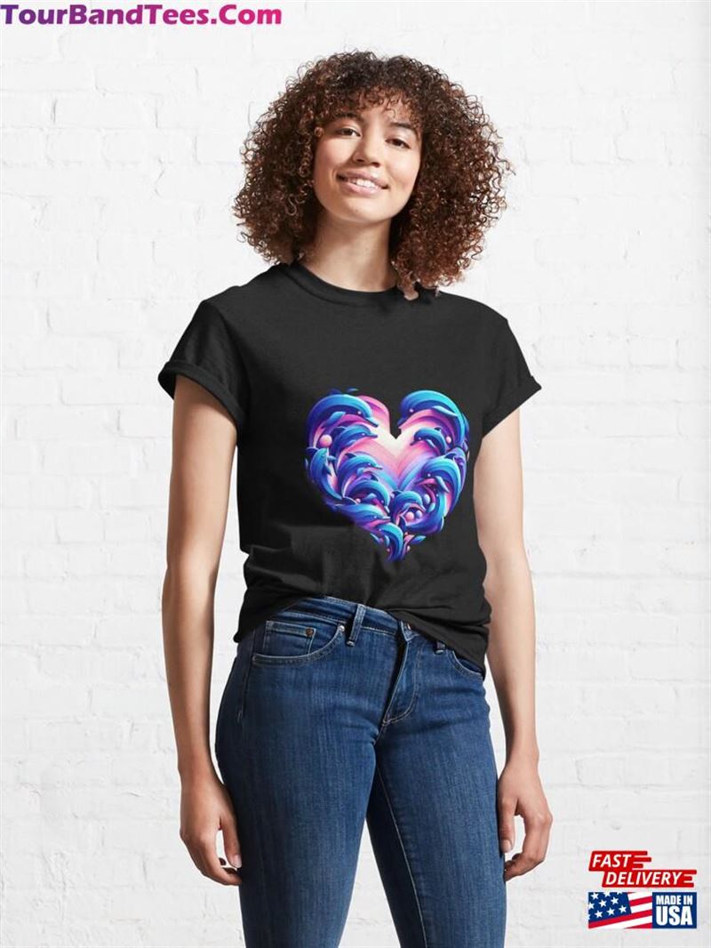 Heartful Dolphins Vibrant Marine Love Classic T-Shirt Unisex 29Uf194850 – Utopia Fashion