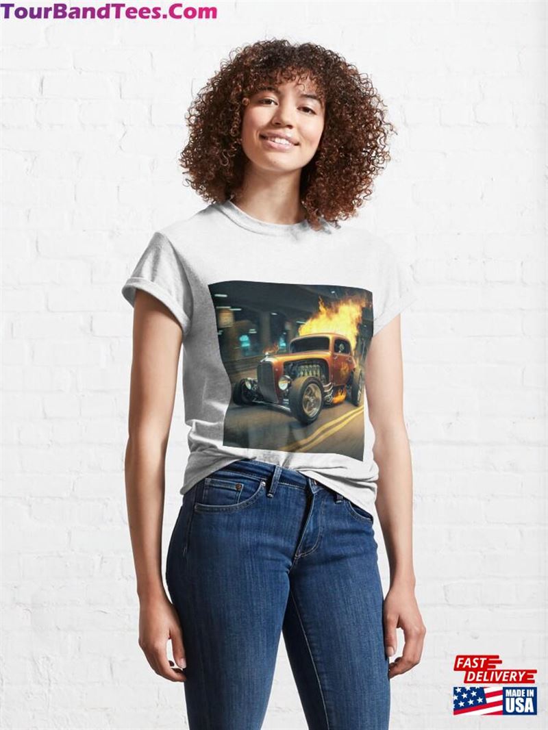 Hot Rod With Fire Flames In 3D Classic T-Shirt Unisex Sweatshirt 29Uf192700 – Utopia Fashion