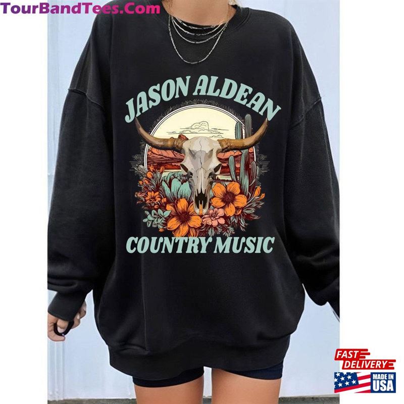 Jason Aldean Country Music T-Shirt Bullhead Sweatshirt Cowboy Shirt Unisex Classic 29Uf193869 – Utopia Fashion