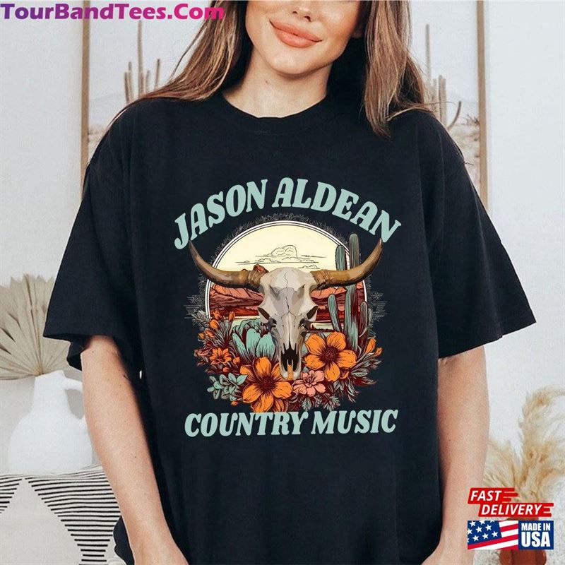 Jason Aldean Country Music T-Shirt Bullhead Sweatshirt Cowboy Shirt Unisex Classic 29Uf193869 – Utopia Fashion