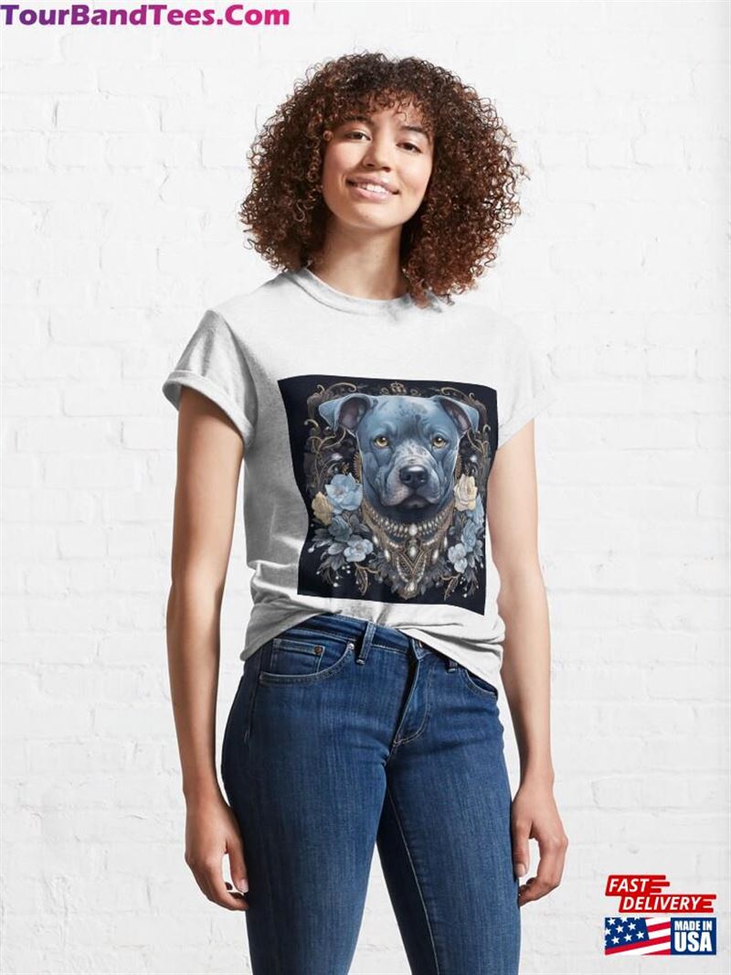 Jewelled Blue Staffy Classic T-Shirt Unisex 29Uf192957 – Utopia Fashion