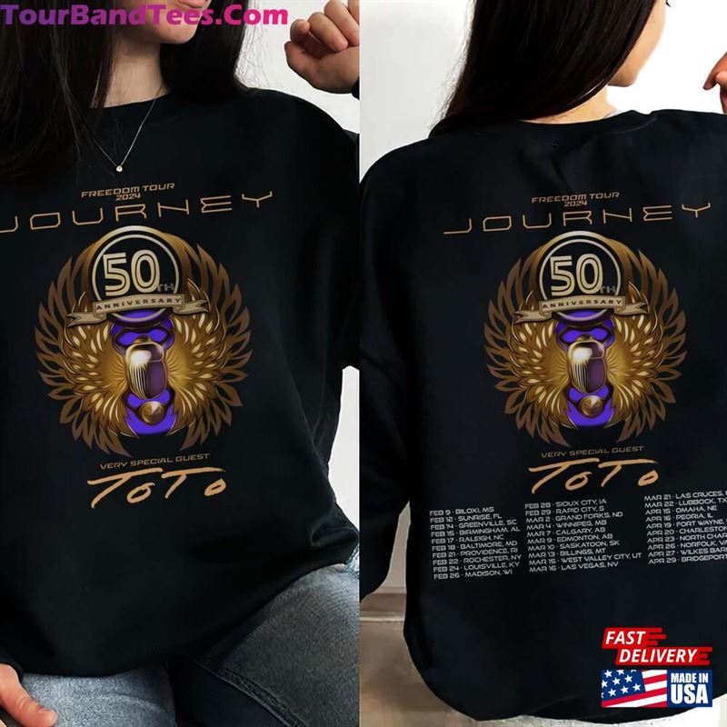 Journey Freedom Tour 2Sided Shirt With Toto Concert T-Shirt Band Fan Sweatshirt Hoodie 29Uf206856 – Utopia Fashion