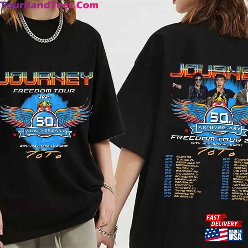 Journey Freedom Tour Shirt With Toto Concert Band Fan Hoodie Classic 29Uf192539 – Utopia Fashion