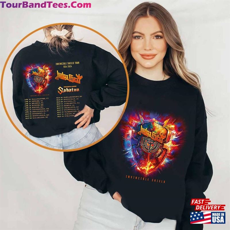 Judas Priest Invincible Shield Tour Shirt Concert Us Sweatshirt Classic 29Uf193028 – Utopia Fashion