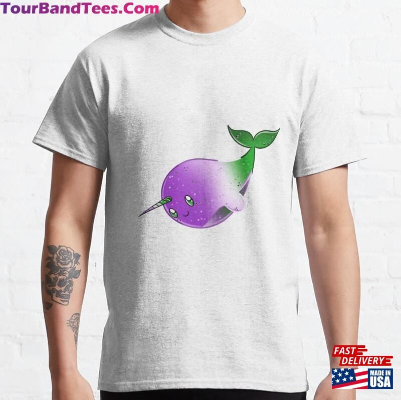 Kawaii Pride Rainbow Narwhal (Genderqueer Pride) Classic T-Shirt Hoodie 29Uf194820 – Utopia Fashion