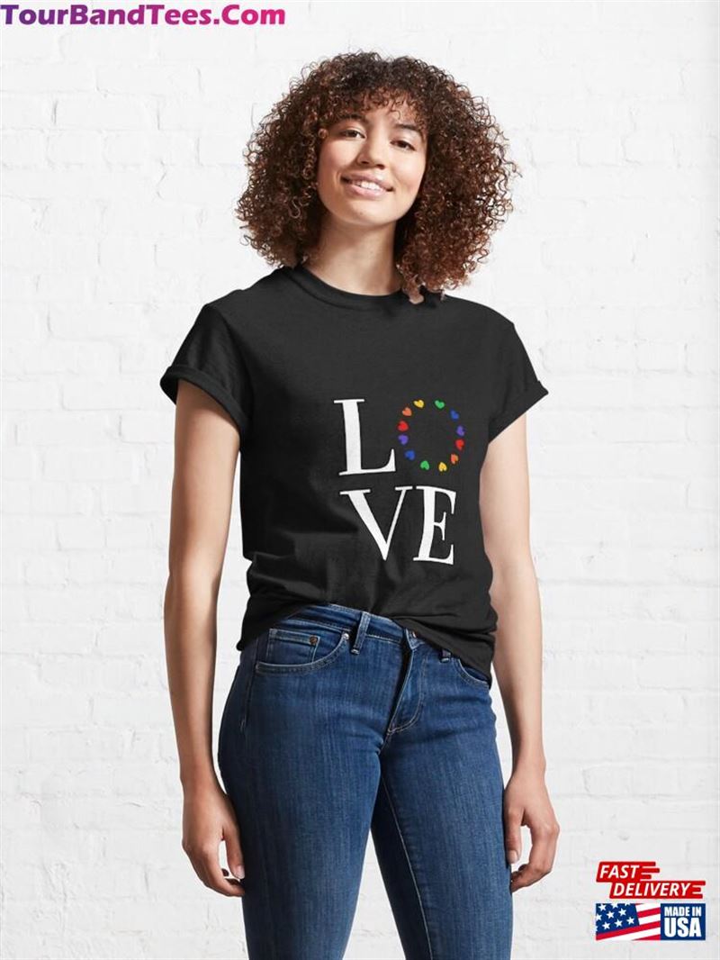 Love Letters With Circle Of Little Rainbow Hearts Classic T-Shirt Unisex Sweatshirt 29Uf192053 – Utopia Fashion