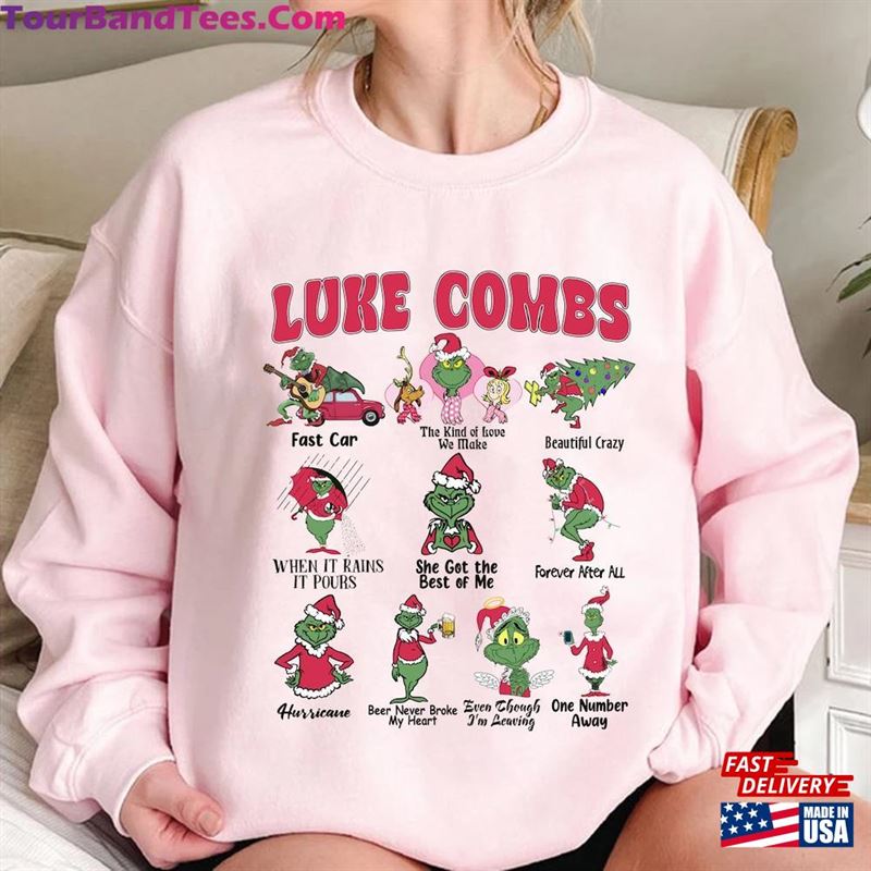 Luke Combs Grinch Sweatshirt Luck Christmas For Fans Tour Growing Up And Getting Old Shirts T-Shirt Classic 29Uf193850 – Utopia Fashion