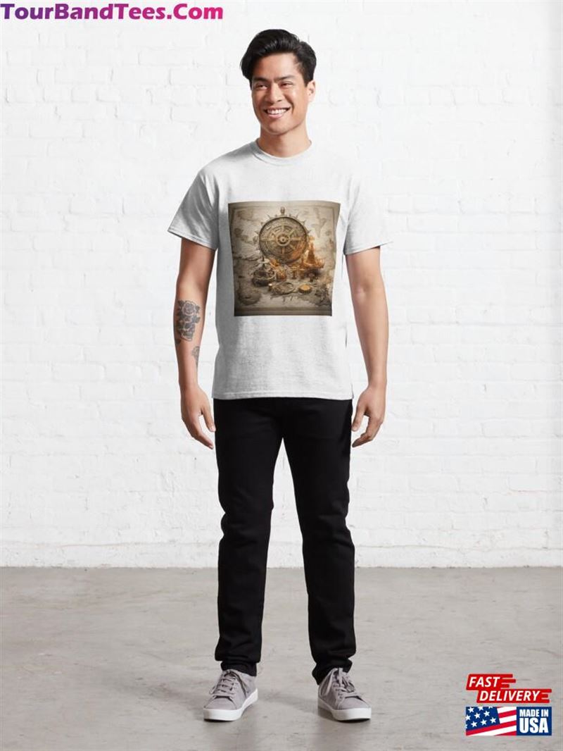 Maritime Cartography A Journey Through Ancient Maps And Navigational Tools Classic T-Shirt 29Uf192306 – Utopia Fashion