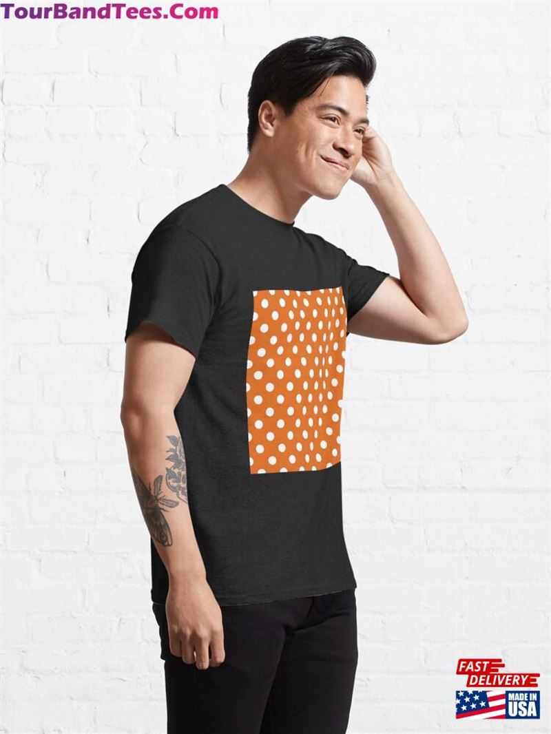 Metallic Orange And White Color Polka Dot Pattern Classic T-Shirt Sweatshirt 29Uf193089 – Utopia Fashion