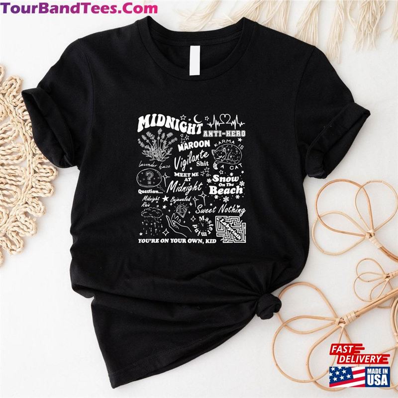 Midnights Album Taylor Swift T-Shirt Track List Shirt Swiftie Eras Tour Unisex 29Uf194331 – Utopia Fashion