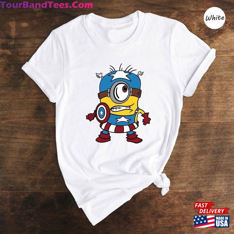 Minions Captain America Shirt Cute Cartoon Lover Tee Hoodie T-Shirt 29Uf194836 – Utopia Fashion