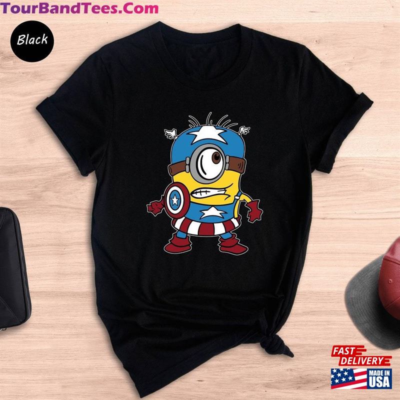 Minions Captain America Shirt Cute Cartoon Lover Tee Hoodie T-Shirt 29Uf194836 – Utopia Fashion