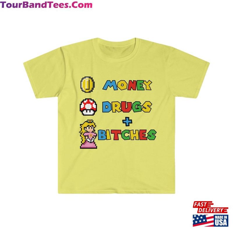 Money Drugs + Bitches Mario Unisex Tee Classic 29Uf201466 – Utopia Fashion