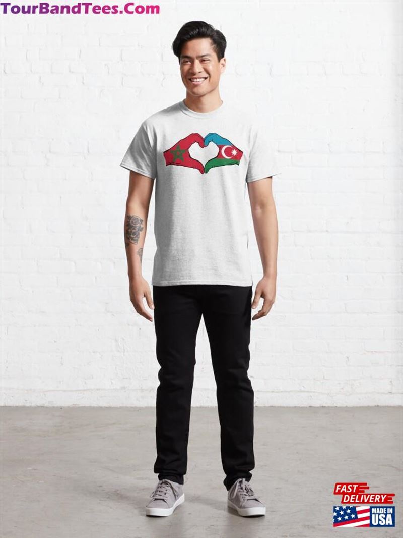 Morocco Azerbaijan Flag Hands Heart Shape Classic T-Shirt Sweatshirt 29Uf193125 – Utopia Fashion