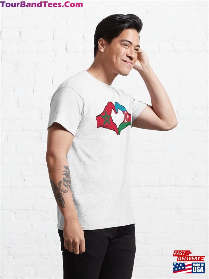 Morocco Azerbaijan Flag Hands Heart Shape Classic T-Shirt Sweatshirt 29Uf193125 – Utopia Fashion