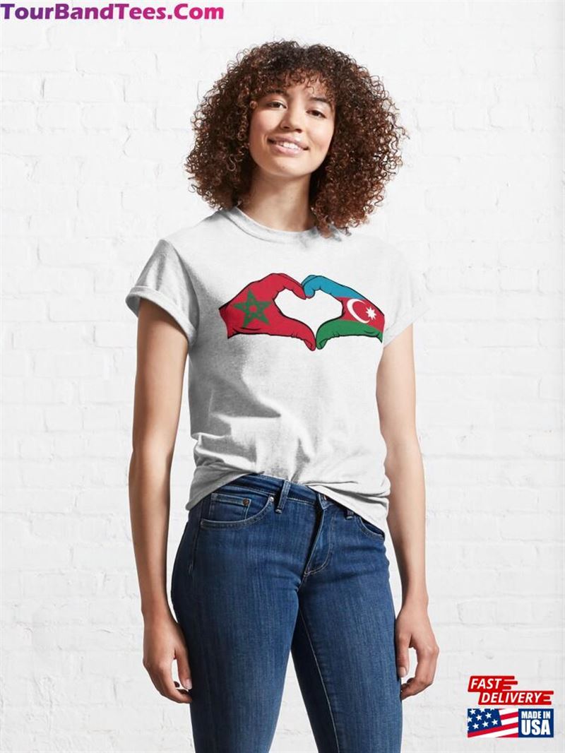 Morocco Azerbaijan Flag Hands Heart Shape Classic T-Shirt Sweatshirt 29Uf193125 – Utopia Fashion