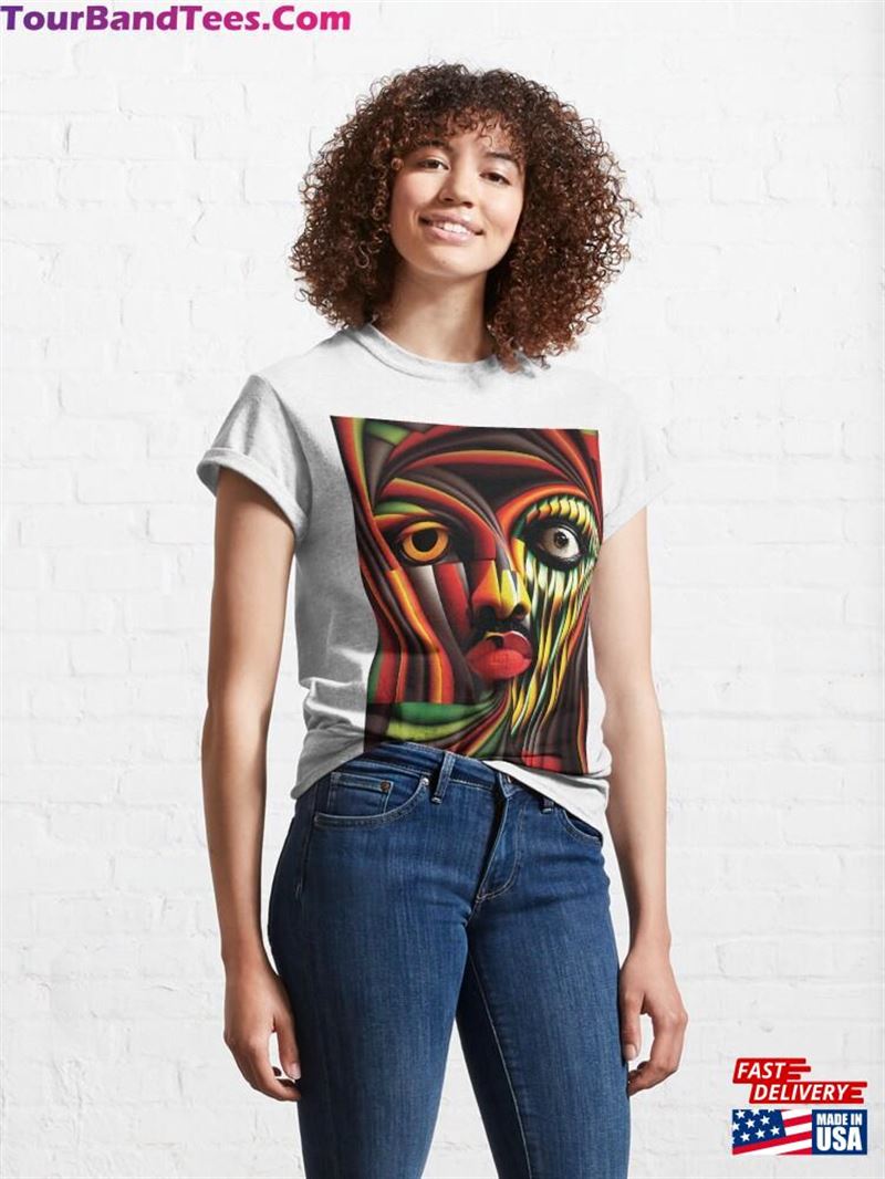 Multi Dimensional Woman Abstract Classic T-Shirt 29Uf194837 – Utopia Fashion