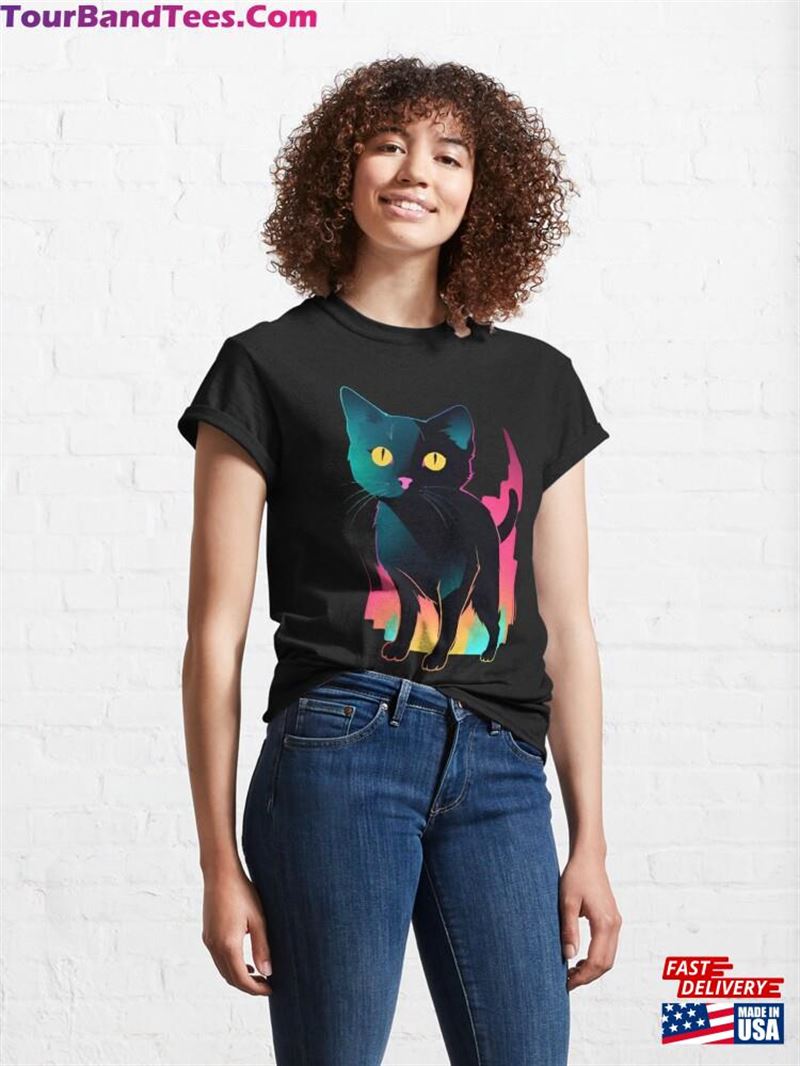 Neon Black Cat Classic T-Shirt Sweatshirt 29Uf192912 – Utopia Fashion