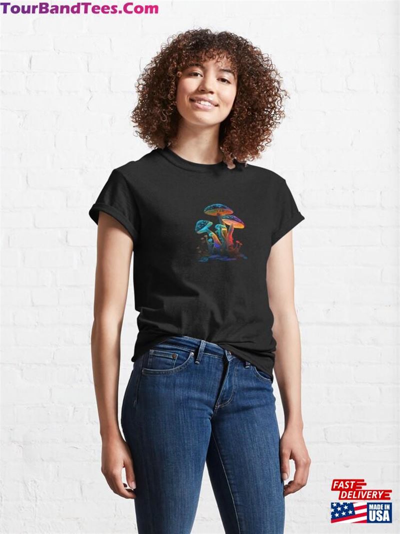 Neon Mushrooms Classic T-Shirt Unisex 29Uf193808 – Utopia Fashion