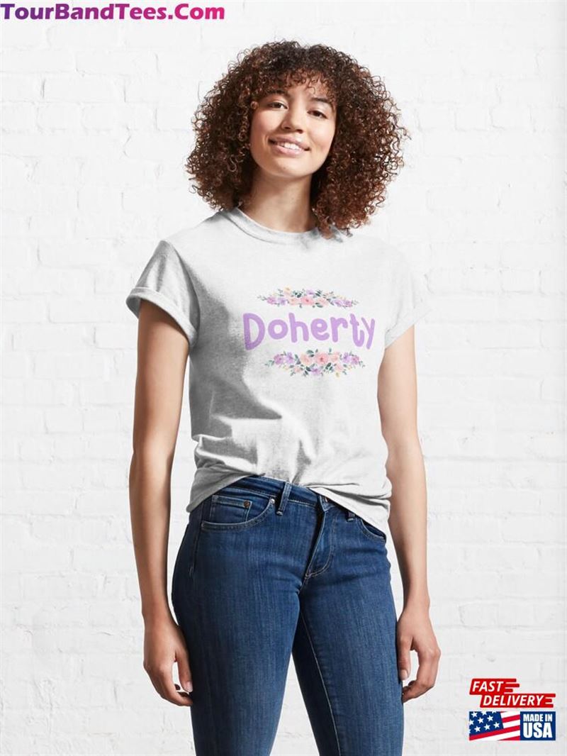 Purple Flower Doherty Name Label Classic T-Shirt Sweatshirt Hoodie 29Uf206713 – Utopia Fashion