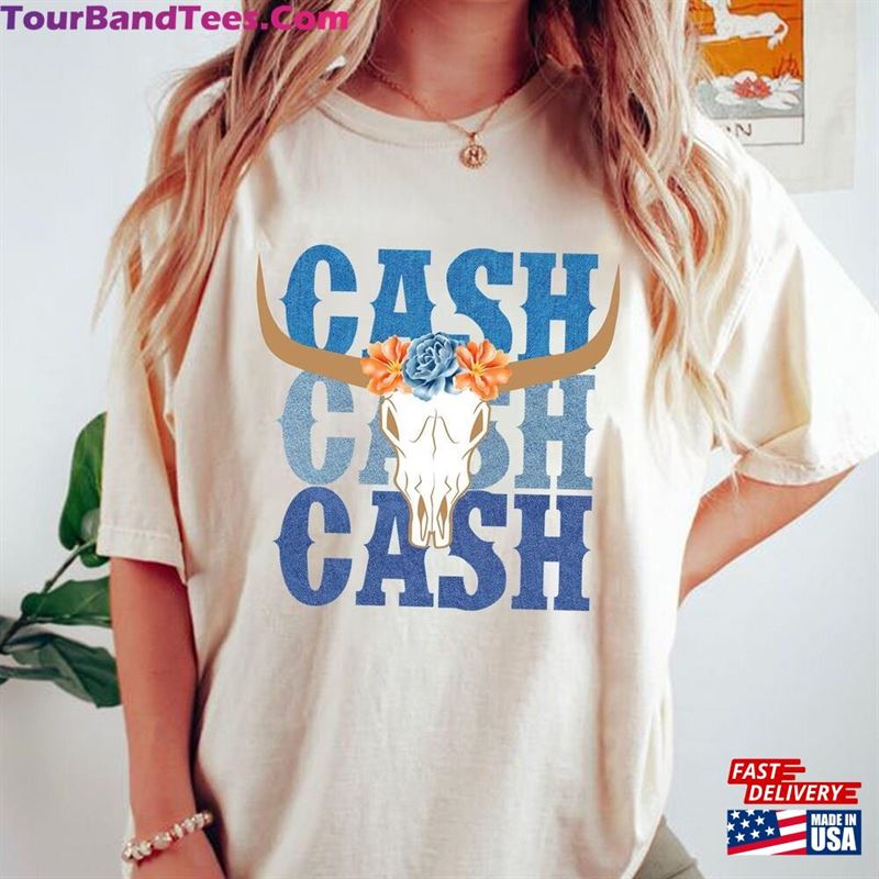 Retro Cash Bullhead Flower T-Shirt Johnny Tour Merch Country Music Fan Hoodie 29Uf193195 – Utopia Fashion