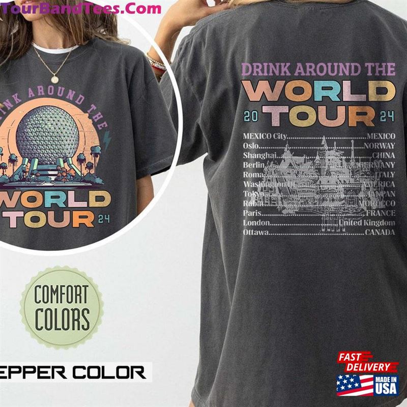 Retro Epcot Drink Around The World Tour Shirt Double Sided Unisex Classic 29Uf211723 – Utopia Fashion