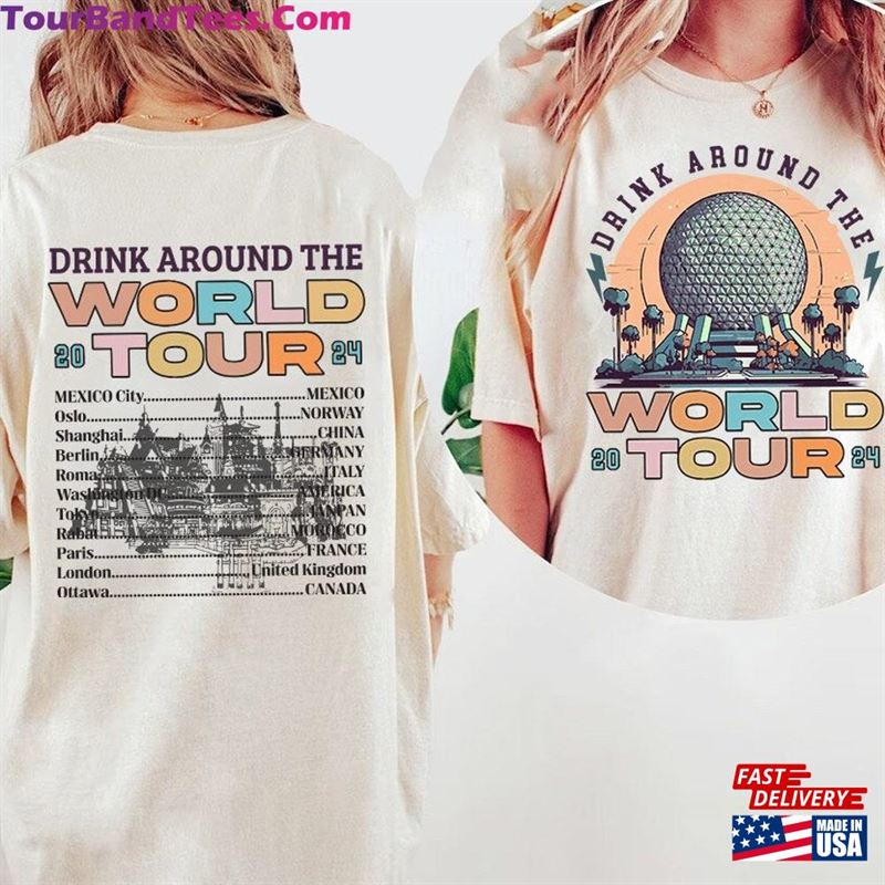 Retro Epcot Drink Around The World Tour Shirt Double Sided Unisex Classic 29Uf211723 – Utopia Fashion