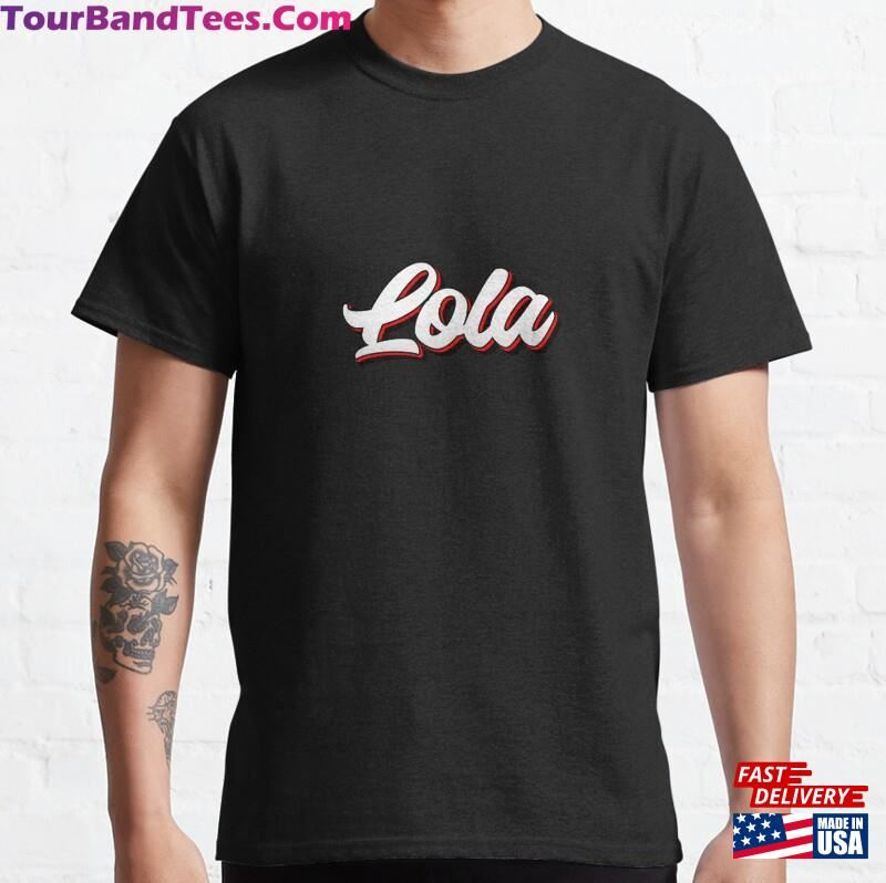 Retro Lola Name Label (Black) Classic T-Shirt Unisex 29Uf201974 – Utopia Fashion