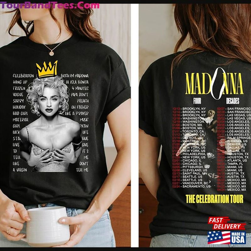 Retro Madonna The Celebration Tour Four Decades Music Two Sided Shirt Fan Gifts Hoodie Sweatshirt 29Uf194169 – Utopia Fashion