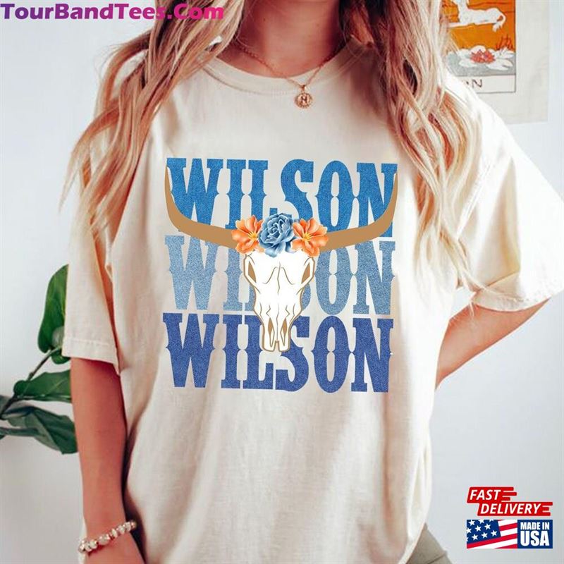 Retro Wilson Bullhead Flower T-Shirt Lainey Tour Merch Country Music Fan Classic 29Uf193200 – Utopia Fashion