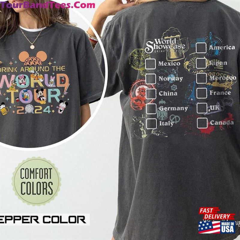 Retro World Tour Epcot Shirt Drink Around The Center Unisex Hoodie 29Uf193198 – Utopia Fashion