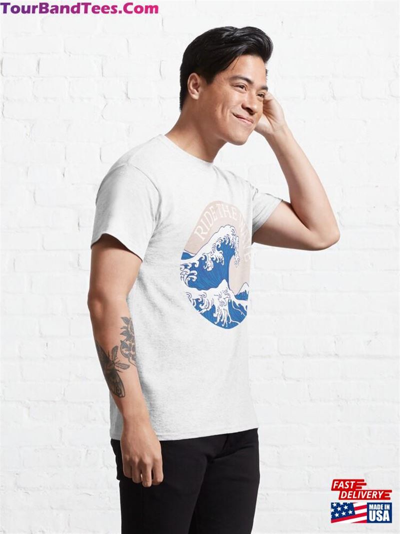 Ride The Wave Surf Design Classic T-Shirt 29Uf193212 – Utopia Fashion