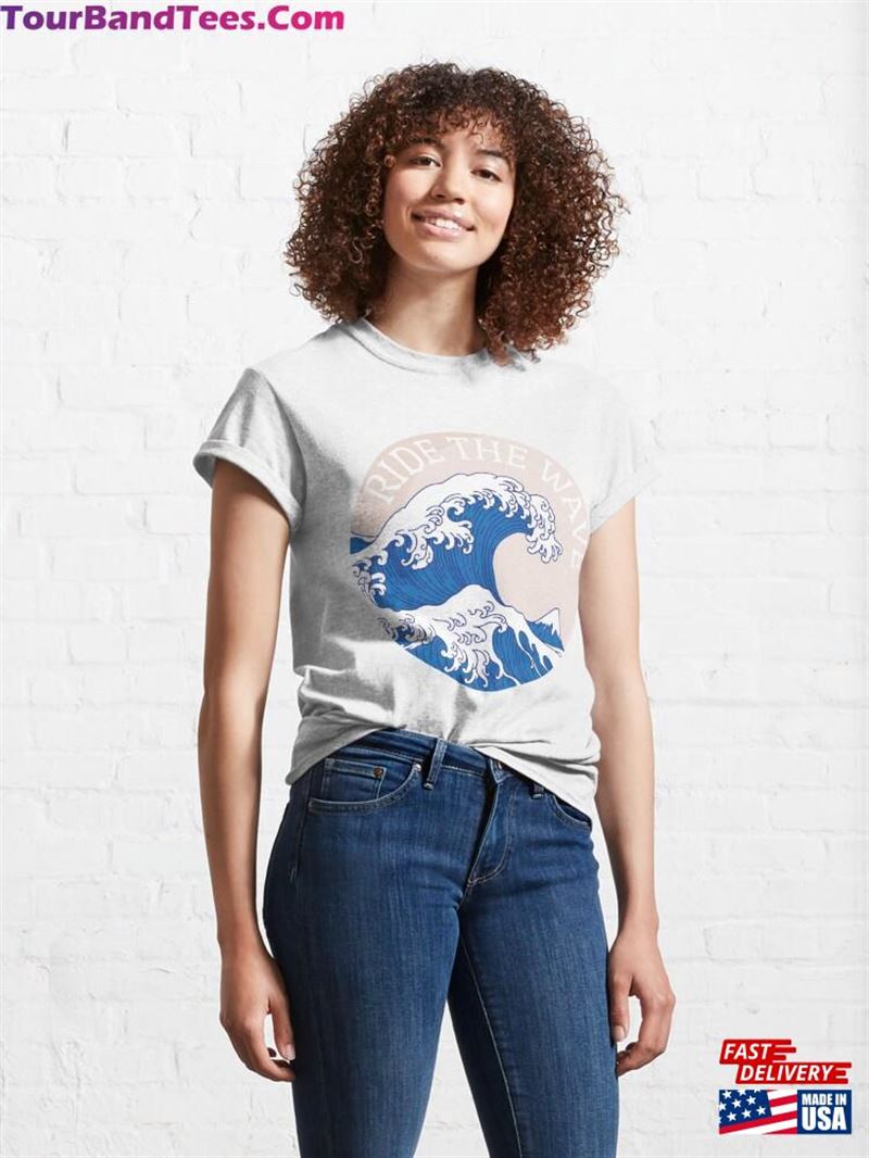 Ride The Wave Surf Design Classic T-Shirt 29Uf193212 – Utopia Fashion