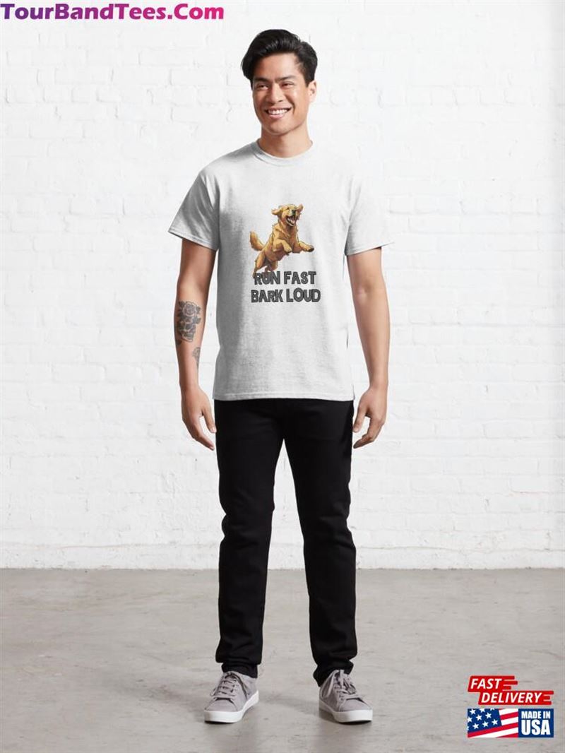 Run Fast Bark Loud Golden Retriver Classic T-Shirt Unisex 29Uf193043 – Utopia Fashion