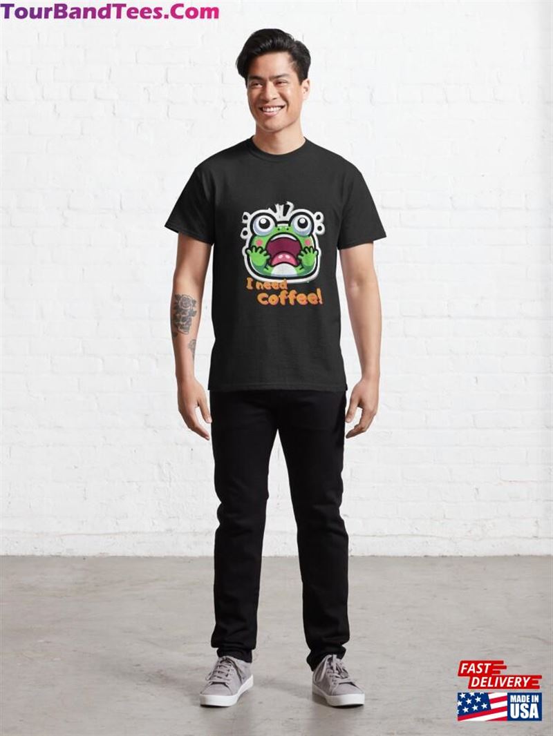 Screaming Froggy Without Coffee I’M A Zombie Classic T-Shirt 29Uf194861 – Utopia Fashion