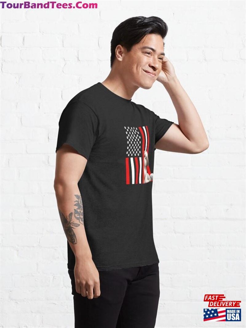 Shih Tzu Peeking Behind The American Flag Classic T-Shirt Unisex 29Uf192726 – Utopia Fashion